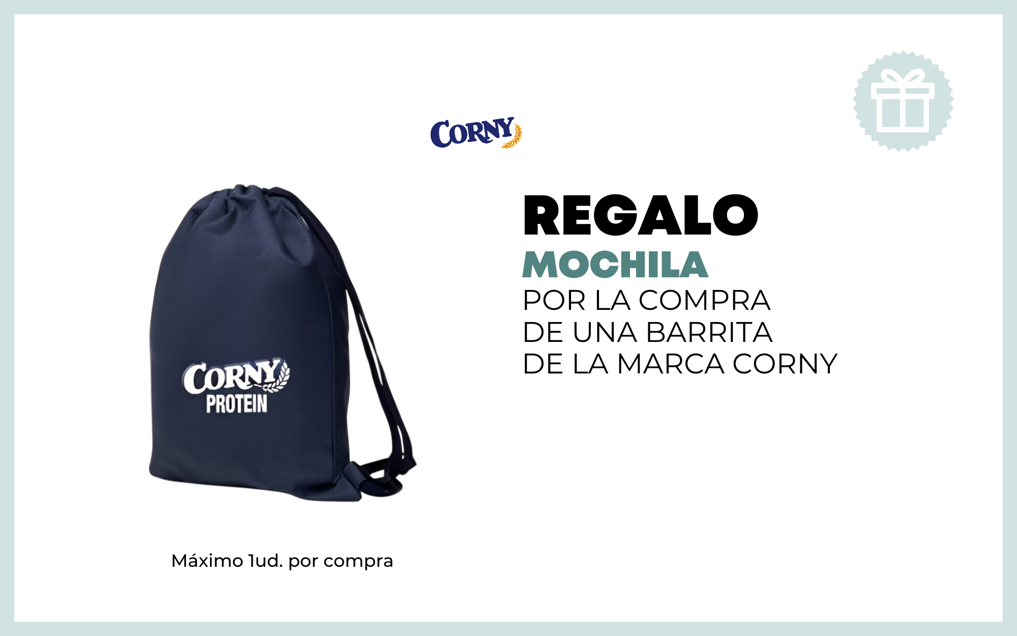 REGALO MOCHILA POR LA COMPRA DE UNA BARRITA HERO CORNY