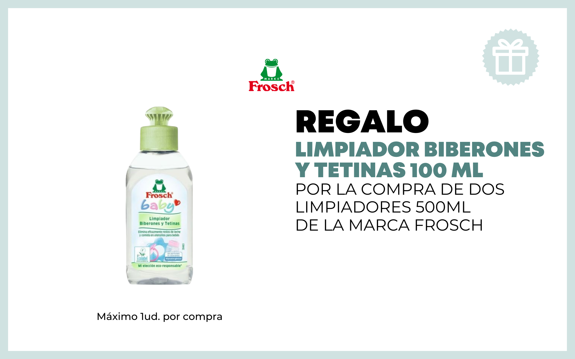 REGALO LAVABIBERONES FROSCH 100ML POR LA COMPRA DE DOS UNIDADES DE 500M