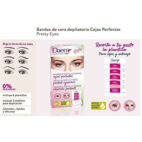 DAEN Cera fria bandas faciales cejas perfectas 0% parab