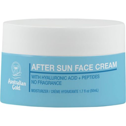 Australian Gold After Sun Face Cream After sun facial ideal para calmar hidratar y rejuvenecer la piel con &aacute;cido hialur&oacute;nico y niacinamida 50 ml