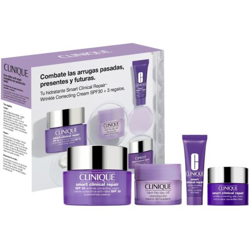 Clinique Ssmart Clinical Repair Wrinkle Correcting Spf 30 Estuche Crema de d&iacute;a hidratante y ultranutritiva corrige l&iacute;neas y arrugas para piel m&aacute;s el&aacute;stica y rejuvenecida 50 ml