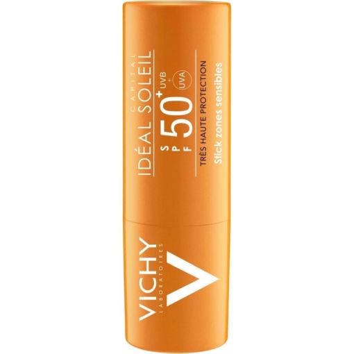 Vichy Ideal Soleil Stick Zones Sensibles Spf 50+ Stick solar ideal para proteger zonas m&aacute;s sensibles y labios de las quemaduras solares 9 gr