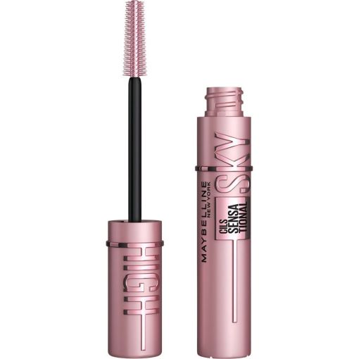 Maybelline Lash Sensational Sky High M&aacute;scara de pesta&ntilde;as con cepillo c&oacute;nico y flexible volumen redefinido y longitud sin l&iacute;mites