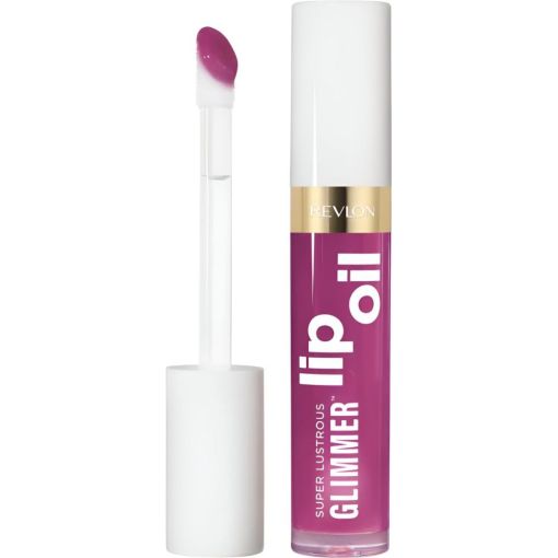Revlon Super Lustrous Glimmer Lip Oil Aceite labial hidratante de fórmula ligera y no pegajoso ofrece acabado voluminoso y brillante