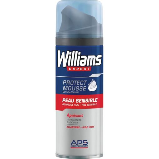 Williams Espuma De Afeitar Protect Mousse Espuma de afeitar protege y suaviza la piel antes del afeitado 200 ml