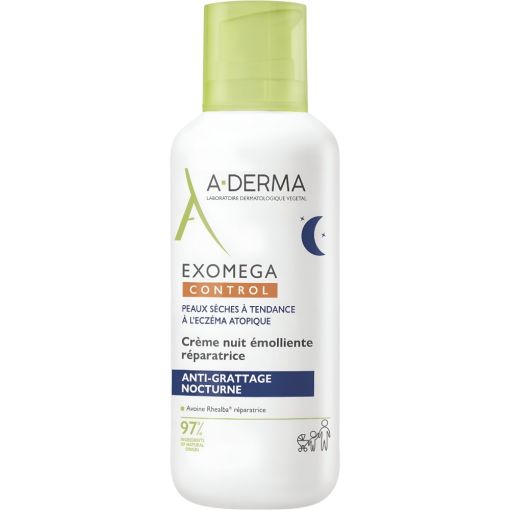 A-Derma Exomega Control Cr&egrave;me Nuit &Eacute;molliente R&eacute;paratrice Crema emoliente de noche calma y repara las pieles secas y at&oacute;picas 400 ml