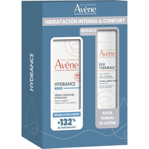 Avène Hydrance Boost Sérum Concentré+Eau Thermale Gratis Pack regalo de textuta ultraligera y fresca hidrata reforzando la barrera