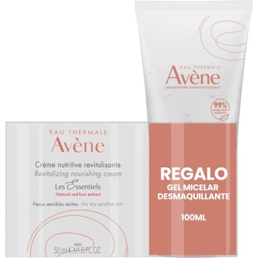 Avène Crème Nutritive Revitalisant+Gel Micelar Gratis Crema nutritiva sin parabenos compensadora calma y nutre a diario 50 ml