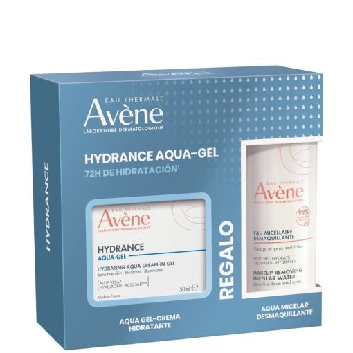 Av&egrave;ne Hydrance Aqua-Gel Cr&eacute;me Hydratant Estuche Tratamiento facial completo hidrata calmando intensamente para piel luminosa y fresca 24 horas 50 ml