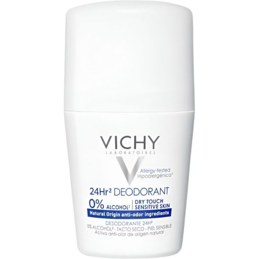Vichy D&eacute;odorant 24h Toucher Sec Desodorante Roll-On Desodorante sin sales de aluminio 24 horas hipoalerg&eacute;nico 50 ml