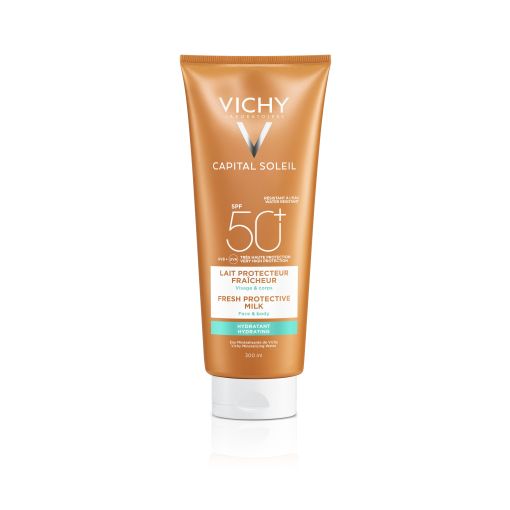 Vichy Capital Soleil Lait Protecteur Fraîcheur Spf 50+ Protector solar ayuda a proporcionar un bronceado luminoso y homogéneo 300 ml
