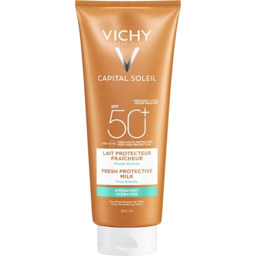Vichy Capital Soleil Lait Protecteur Fra&icirc;cheur Spf 50+ Protector solar ayuda a proporcionar un bronceado luminoso y homog&eacute;neo 300 ml