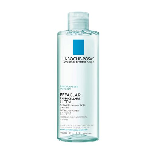 La Roche Posay Effaclar Eau Micellaire Ultra Agua micelar ultrasuave calma y limpia sin resecar para ojos labios y rostro 400 ml