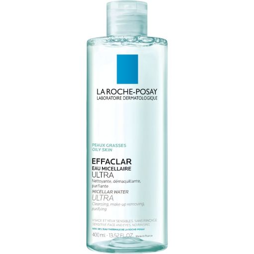 La Roche Posay Effaclar Eau Micellaire Ultra Agua micelar ultrasuave calma y limpia sin resecar para ojos labios y rostro 400 ml