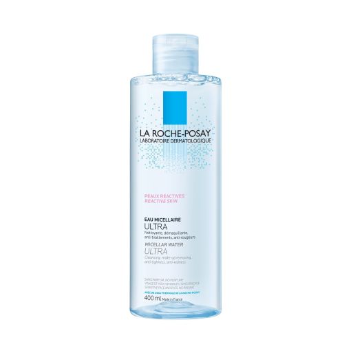 La Roche Posay Eau Micellaire Ultra Peaux Reactives Agua micelar limpia y desmaquilla sin tirantez ni rojeces para ojos labios y rostro 400 ml