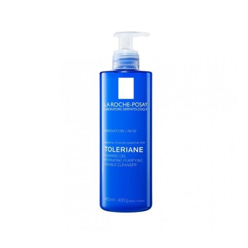 La Roche Posay Toleriane Foaming Gel Hydrating Purifying Double Cleanser Gel limpiador espumoso purifica hidrata y calma piel limpia fresca y confortable 400 ml