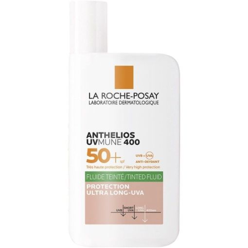 La Roche Posay Anthelios Uvmune 400 Fluide Teinte Spf 50+ Protector solar fluido con color invisible calamante y antioxidante 50 ml