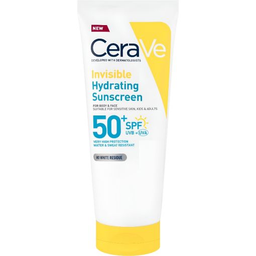 Cerave Invisible Hydrating Sunscreen Spf 50+ Loci&oacute;n solar facial y corporal invisible resistente al agua fortalece la barrera ofreciendo hidrataci&oacute;n hasta 24 horas