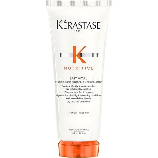 Kerastase Nutritive Lait Vital Acondicionador ultraligero hidratante y desenredante reduce puntas abiertas suavizando para cabello seco 200 ml