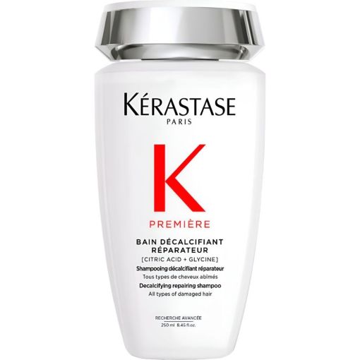 Kerastase Premi&egrave;re Bain D&eacute;calcifiant R&egrave;parateur Champ&uacute; reparador con doble acci&oacute;n para cabello da&ntilde;ado 250 ml