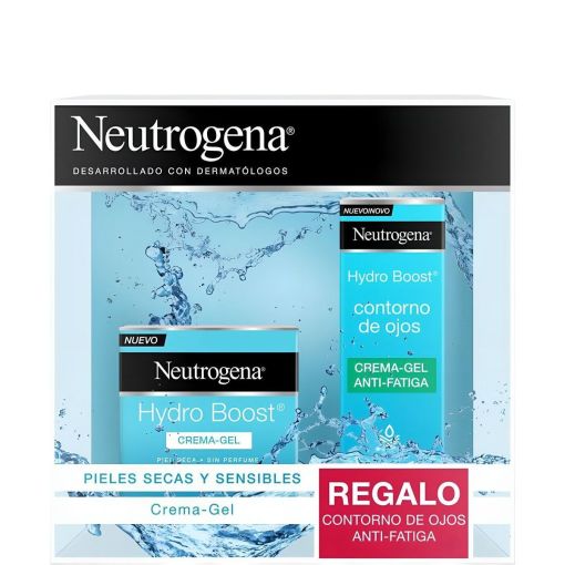 Neutrogena Hydro Boost Crema-Gel+Hydro Boost Contorno De Ojos Gratis Pack regalo antifatiga sin perfumes aporta suavidad y elasticidad con ácido hialurónico