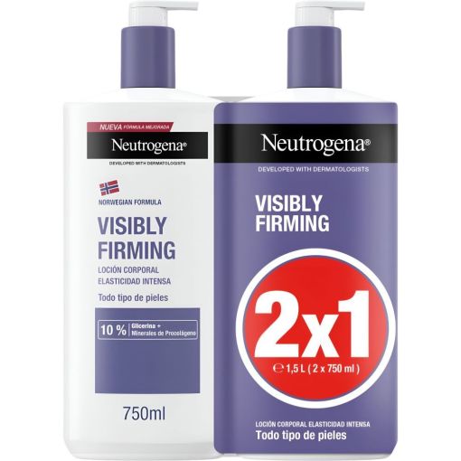 Neutrogena Visibly Firming Loci&oacute;n Corporal 2x1 Formato Especial Loci&oacute;n corporal hidratante mejora la elasticidad piel m&aacute;s suave y firme 72 horas 2x400 ml