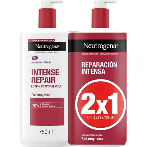 Neutrogena Reparaci&oacute;n Intensa Loci&oacute;n Corporal 2x1 Precio Especial Loci&oacute;n corporal reparadora e hidratante no grasa 72 horas 2x750 ml