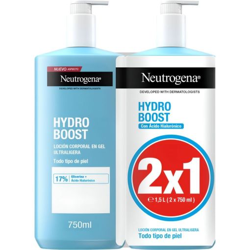 Neutrogena Hydro Boost Loción Corporal En Gel Formato Especial Loción corporal reparadora e hidratante 24 horas 2x400 ml