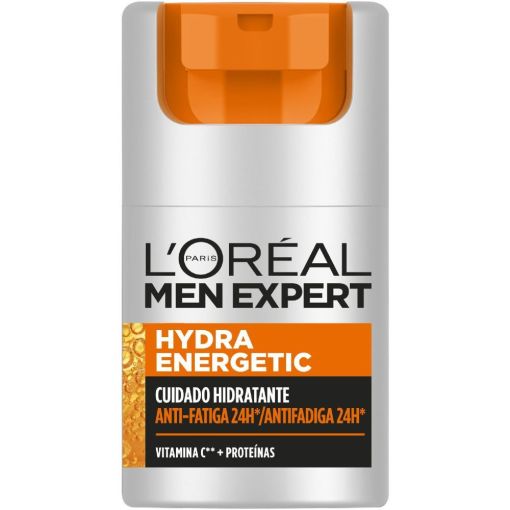 L'Oreal Men Expert Hydra Energetic Cuidado Hidratante Anti-Fatiga 24h Crema hidratante antifatiga combate ojeras bolsas rasgos cansados y tono apagado con vitamina c y proteínas