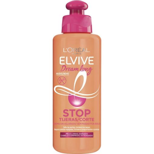 Elvive Dream Long Stop Tijeras Crema Sin Aclarado Acondicionador protege de roturas y puntas abiertas aporta brillo y facilita el peinado para cabello largo o da&ntilde;ado 200 ml