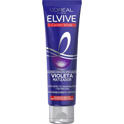 Elvive Color Vive Acondicionador Violeta Matizador Acondicionador matificador antiefecto anaranjado para cabello con mechas rubias o gris 150 ml