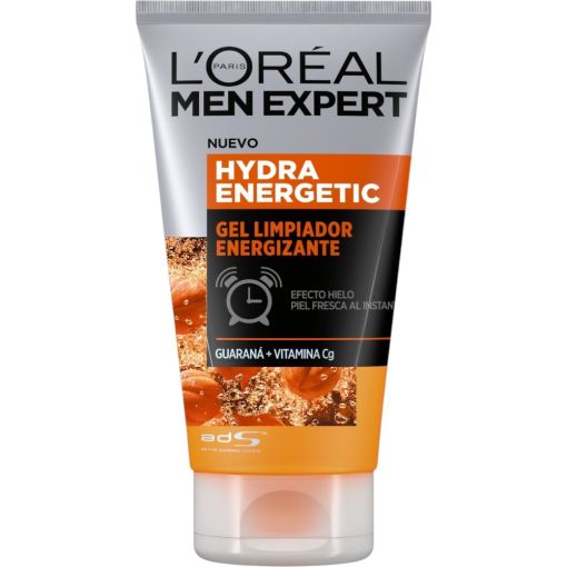 L'Oreal Men Expert Hydra Energetic Gel Limpiador Energizante Gel limpiador energizante refresca estimula y limpia para piel purificada y confortable 100 ml