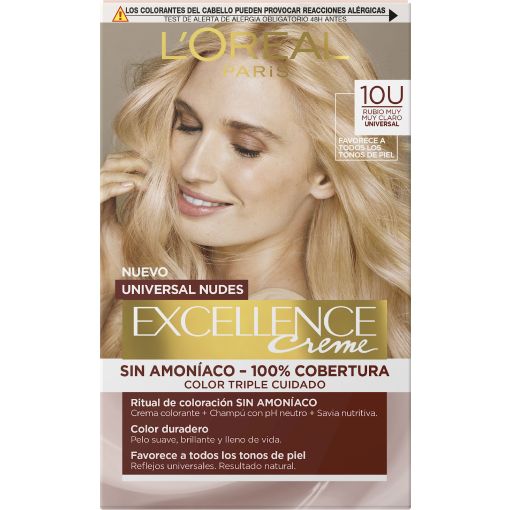 L'Oreal Tinte Excellence Creme Universal Nudes Tinte permanente para cabello sin amon&iacute;aco y color duradero