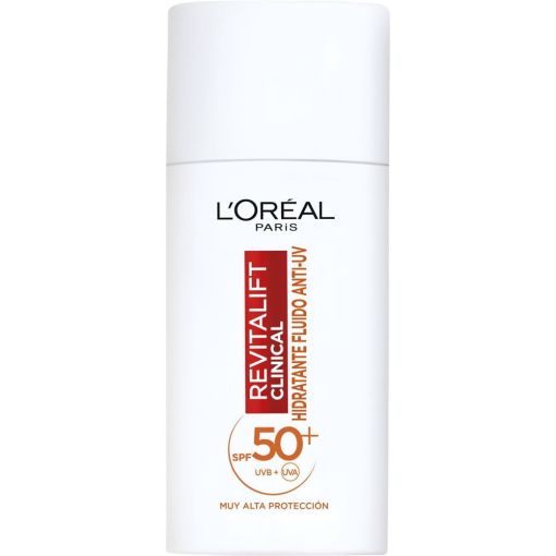 L'Oreal Revitalift Clinical Hidratante Fluido Anti-Uv Spf 50+ Crema de d&iacute;a fluida antiedad con protecci&oacute;n y vitamina c 50 ml