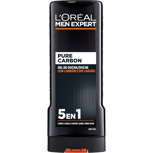 L'Oreal Men Expert Pure Carbon Gel Ducha 5en1 Gel de ducha con carb&oacute;n limpia e hidrata eliminando impurezas para una sensaci&oacute;n total de limpieza 400 ml