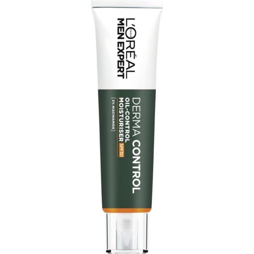 L'Oreal Men Expert Derma Control Oil-Control Moisturiser Spf30 Crema hidratante de fórmula cremosa y ligera reduce grasa y cuida del acné e imperfecciones 40 ml