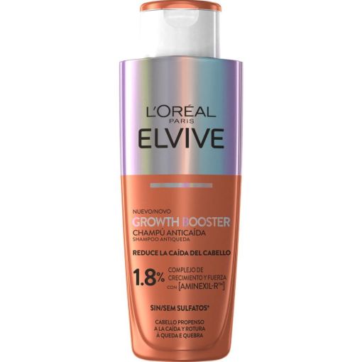 Elvive Growth Booster Champ&uacute; Antica&iacute;da Champ&uacute; sin siliconas reduce la ca&iacute;da y minimiza la rotura mejorando la densidad para cabello m&aacute;s fuerte 200 ml