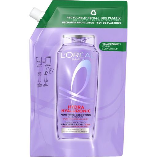 Elvive Hidra [Hialur&oacute;nico] Champ&uacute; Recarga Champ&uacute; rellena la fibra capilar con &aacute;cido hialur&oacute;nico 72 horas de hidrataci&oacute;n para cabello deshidratado 500 ml