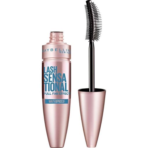 Maybelline Lash Sensational Full Fan Effect Waterproof Máscara de pestañas resistente al agua con pigmentos negros despliega tus pestañas para un efecto abanico