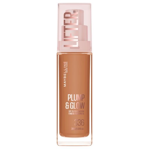 Maybelline Lifter Plump & Glow Foundation Spf 15 Base de maquillaje de cobertura ligera a media piel con volumen e iluminada
