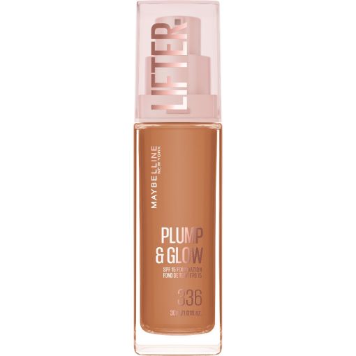 Maybelline Lifter Plump & Glow Foundation Spf 15 Base de maquillaje de cobertura ligera a media piel con volumen e iluminada
