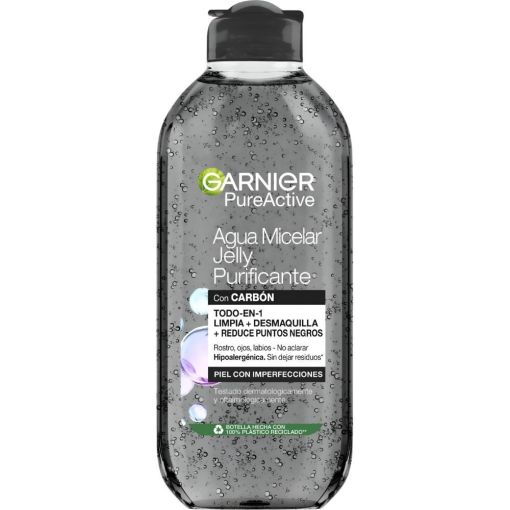 Garnier Pure Active Agua Micelar Jelly Purificante Con Carbón Agua micelar purificante con carbón reductor de puntos negros 400 ml