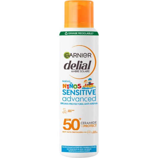 Delial Ni&ntilde;os Sensitive Advanced Bruma Spf 50+ Bruma solar protectora antiarena previniene las quemaduras solares y los da&ntilde;os de la piel a largo plazo 150 ml