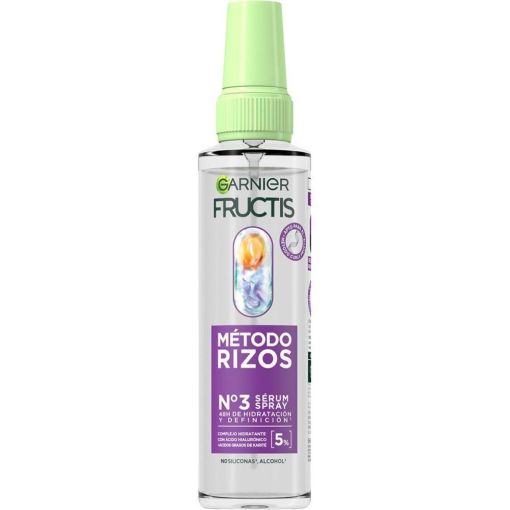 Fructis Método Rizos Nº3 Sérum Spray Sérum vegano sellador de puntas recupera el 100% de la hidratación pérdida para cabello rizado 150 ml