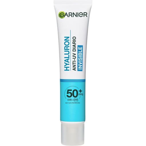 Garnier Hyaluron Anti-Uv Diario Fluido Protector Invisible Spf 50+ Fluido invisible reparador de la barrera cutánea hidrata hasta 100 horas con aloe vera y ácido hialurónico 40 ml