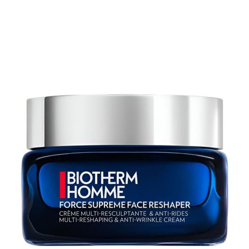 Biotherm Homme Force Supreme Face Reshaper Crema antiedad de textura ligera reafirma y combate arrugas redefiniendo el contorno facial para aspecto m&aacute;s terso 50 ml