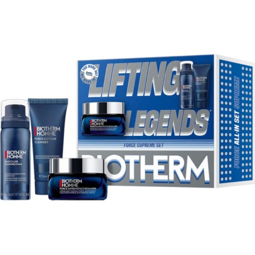 Biotherm Homme Force Supreme Face Reshaper Estuche Crema antiedad de textura ligera reafirma y combate arrugas redefiniendo el contorno facial para aspecto m&aacute;s terso 50 ml
