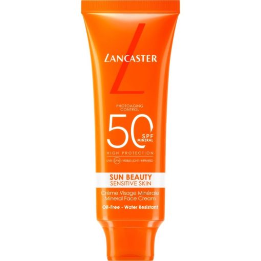 Lancaster Sun Beauty Sensitive Skin Mineral Face Cream Spf 50 Crema solar facial ayuda a reducir visiblemente las rojeces y las sensaciones de irritación 50 ml