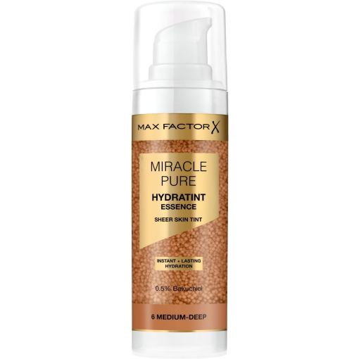 Max Factor Miracle Pure Hydratint Essence Base de maquillaje de cobertura hidratación instantánea y duradera hasta 8 horas para piel luminosa