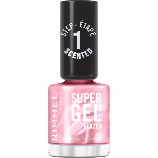 Rimmel London Super Gel Glazed Step 1 Scented Esmalte de u&ntilde;as ofrece hasta 14 d&iacute;as de color vibrante y brillo intenso